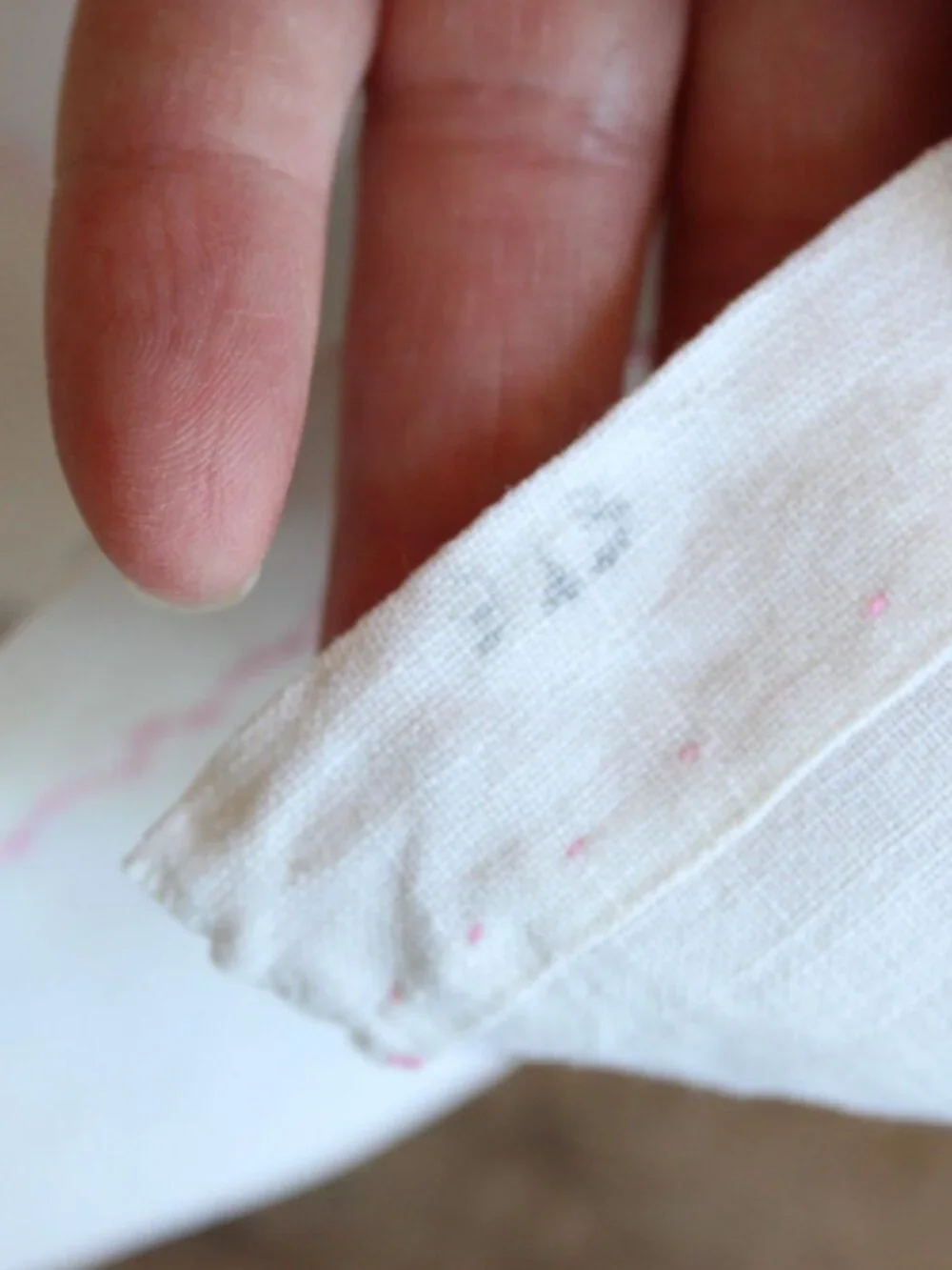Vintage 1950s Hand Towel, White Linen Cross-stitched, Embroidery Tea Towel